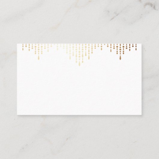 Glam金ゴールドアートデコヴィンテージウェディング座席表 プレイスカード (裏面)