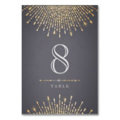 Glam金ゴールドアートデコヴィンテージ結婚式テーブルカード テーブルナンバー (裏面)