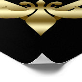 Glam金ゴールドアールデコの結婚プラグ抜き式サイン ポスター (角)