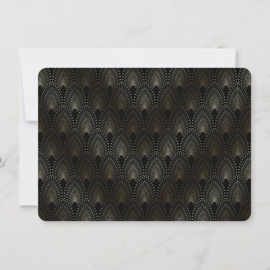 Glam金ゴールドアールデコピーコックス結婚式の日付を保存 セーブザデート (裏面)