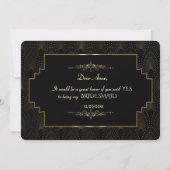 Glam金ゴールドアールデコ1920s Be My Bridesmaid 招待状 (裏面)