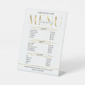 Glam金ゴールドエレガント効果取引価格表メニュー 台座サイン (正面)