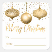 Glam金ゴールドオーナメントメリークリスマストゥア スクエアシール (正面)