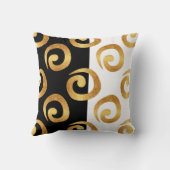 Glam金ゴールドカール付き白黒 クッション (裏面)