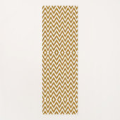Glam金ゴールドグリッターとホワイトシェブロンストライプ ヨガマット (正面)