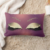 Glam金ゴールドグリッターグラムメイクアップラッシュコッパー ランバークッション (ブランケット)