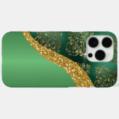 Glam金ゴールドグリッターグリーンメタリック Case-Mate iPhoneケース (裏面 (横))