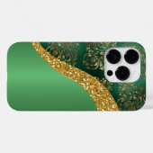 Glam金ゴールドグリッターグリーンメタリック Case-Mate iPhoneケース (裏面 (横))