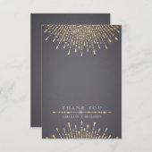 Glam金ゴールドグリッターデコヴィンテージ感謝していウェディングユー サンキューカード (正面/裏面)