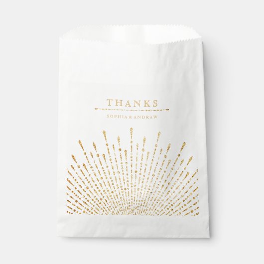 Glam金ゴールドグリッターデコヴィンテージ感謝していウェディングユー フェイバーバッグ (正面)