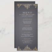 Glam金ゴールドグリッターデコヴィンテージ結婚式メニュー メニュー (正面/裏面)