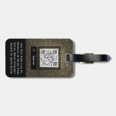 Glam金ゴールドグリッタービジネスカスタムロゴ、QRコード ラゲッジタグ (裏面横)