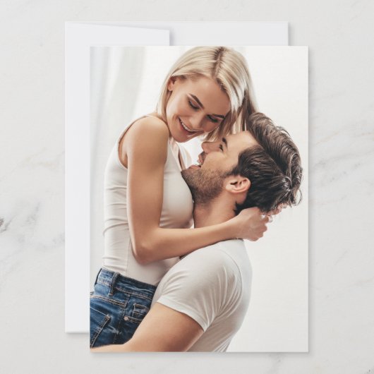 Glam金ゴールドグリッターフォト婚約招待状 招待状 (裏面)