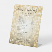 Glam金ゴールドグリッターライトサロン価格メニュー  台座サイン (正面)