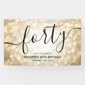 Glam金ゴールドグリッターライト40th誕生日 横断幕 (横)