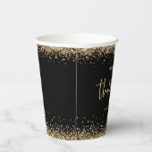 Glam金ゴールドグリッター名日付30番目のパーティーブラック 紙コップ (右)