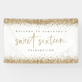 Glam金ゴールドグリッター名歓迎Sweet sixteen 横断幕