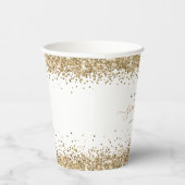 Glam金ゴールドグリッター名2024年卒業 紙コップ (右)