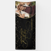 Glam金ゴールドグリッター紙吹雪写真大人用誕生日 横断幕 (縦)