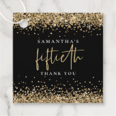 Glam金ゴールドグリッター50thサンキューブラック フェイバータグ (正面)