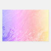 Glam金ゴールドグリーンパープルグリッター大理石テクスチャ ラッピングペーパーシート (正面3)