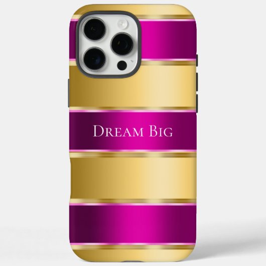 Glam金ゴールドシックピンクリボン Case-Mate iPhoneケース (裏面)