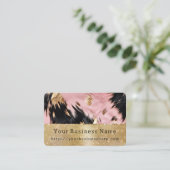 Glam金ゴールドスパークルピンクブラックコウィド 名刺 (スタンド正面)