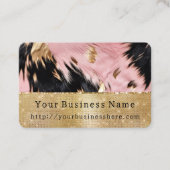 Glam金ゴールドスパークルピンクブラックコウィド 名刺 (正面)