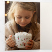 Glam金ゴールドスワッシュ&アーチフォト 三つ折りクリスマスカード (内部最初)