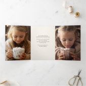 Glam金ゴールドスワッシュ&アーチフォト 三つ折りクリスマスカード (内部)