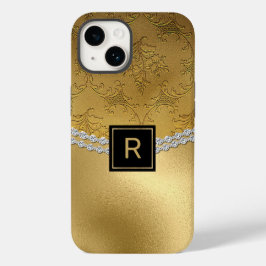 Glam金ゴールドダマスクモノグラムのケース – メイトiPhoneケース Case-Mate iPhone 14ケース