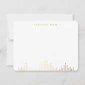 Glam金ゴールドデコヴィンテージパーソナライズされた文具 ノートカード (正面)