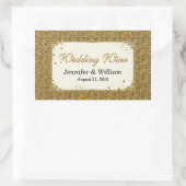 Glam金ゴールドト結婚ーンのワインボトルラベル 長方形シール (バッグ)