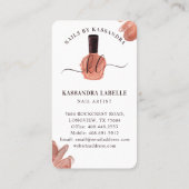 Glam金ゴールドドリップ爪、 ネイルポーランドボトルモノグラムスクリプト 名刺 (裏面)