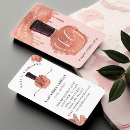 Glam金ゴールドドリップ爪、 ネイルポーランドボトルモノグラムスクリプト 名刺