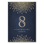 Glam金ゴールドネイビーアートデコヴィンテージ結婚式 テーブルナンバー (裏面)