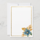 Glam金ゴールドネイビーブルーグリーンフローラリハーサルディナー 招待状 (裏面)