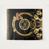 Glam金ゴールドハイヒール50th誕生日バナー タペストリー (正面(横))