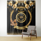 Glam金ゴールドハイヒール50th誕生日バナー タペストリー (インサイチュ)