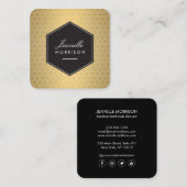 Glam金ゴールドハニカムパターン スクエア名刺 (正面/裏面)