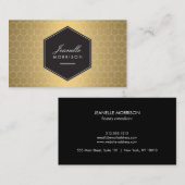 Glam金ゴールドハニカムパターン 名刺 (正面/裏面)