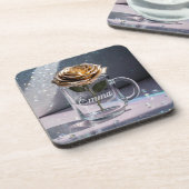 Glam金ゴールドバラプラスチックコースターセット コースター (左側)