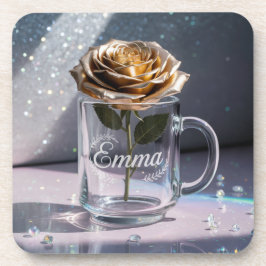 Glam金ゴールドバラプラスチックコースターセット コースター