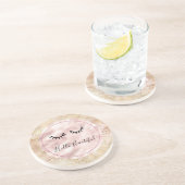 Glam金ゴールドバラ赤面ピンクヒョウ印刷まつげ コースター (側面)