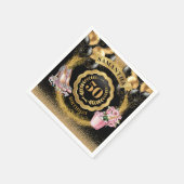 Glam金ゴールドバルーンナプキンと赤面ハイヒール スタンダードカクテルナプキン (角)