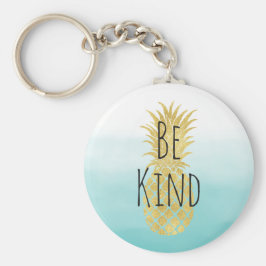 Glam金ゴールドパイナップルアクアウォーターグラデーションカラー キーホルダー