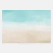 Glam金ゴールドヒョウ印刷アクアグラデーション水彩色 ラッピングペーパーシート (正面2)