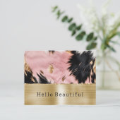 Glam金ゴールドピンクブラックコウィド ポストカード (スタンド正面)