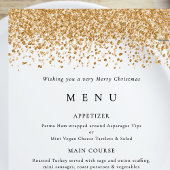 Glam金ゴールドフェイクグリッタークリスマスパーティーメニュー アクリル招待状