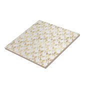 Glam金ゴールドフローラ白 タイル (側面)